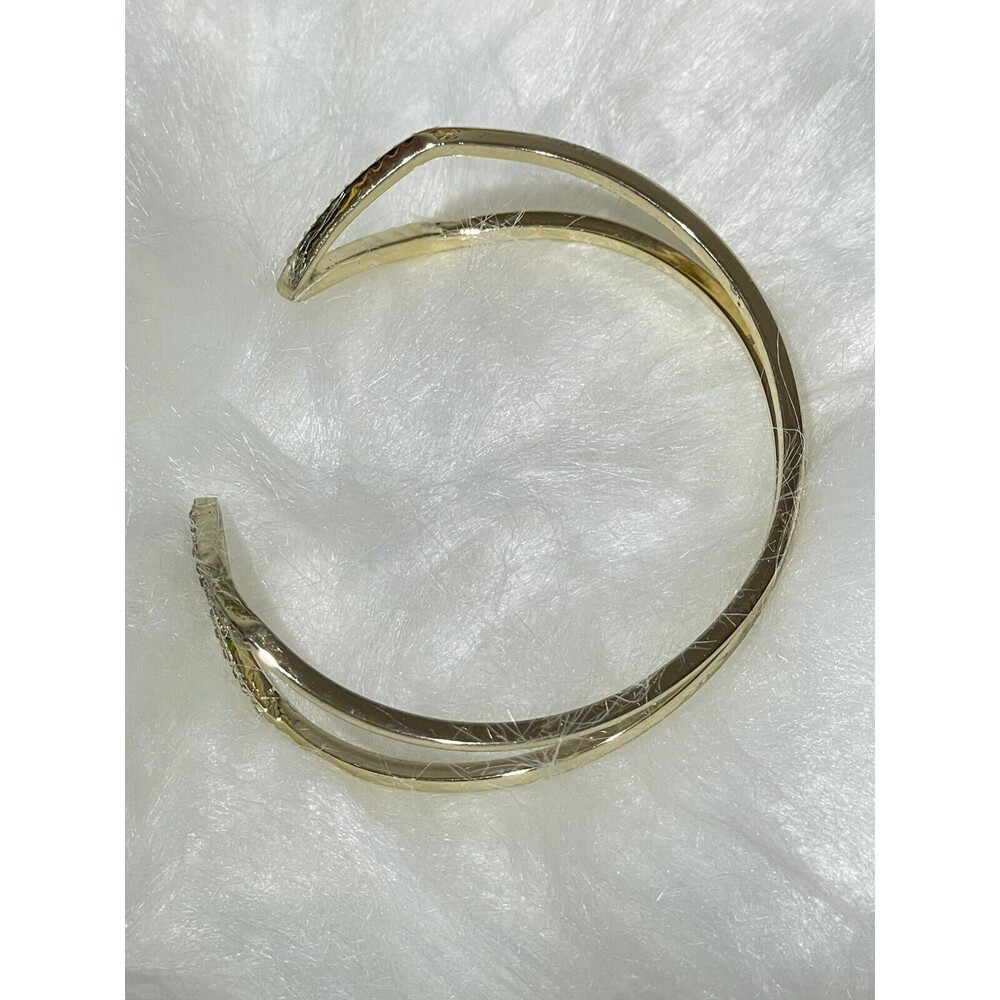 Victorias Secret Rhinestones Gold Tone Bangle Bracelet Fashion Jewelry - Picture 6 of 10